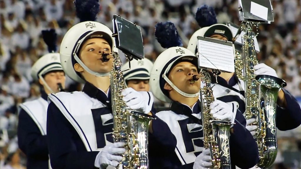 Penn State marching band performs Family Feud theme song