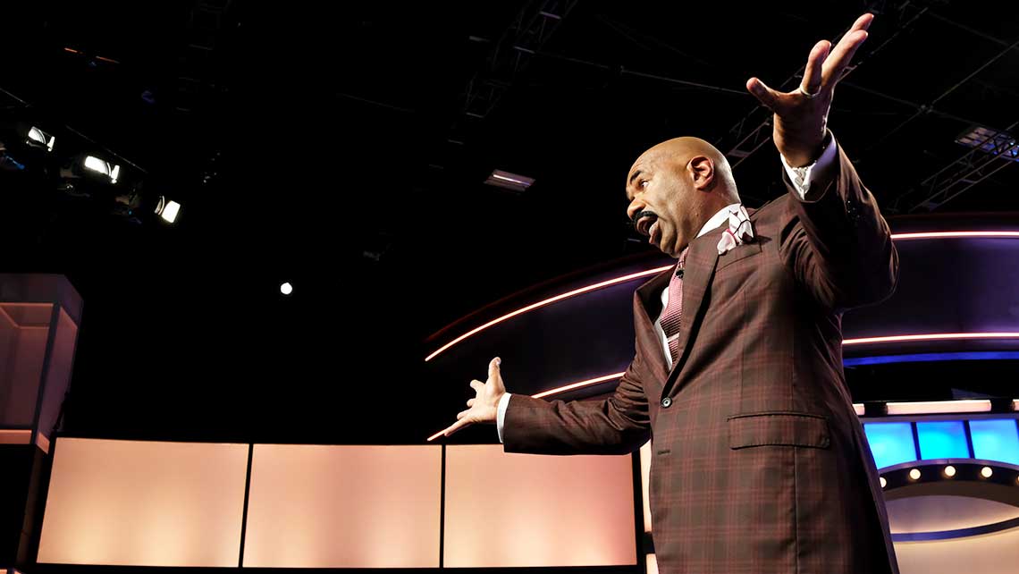 Steve Harvey entertaining the audience