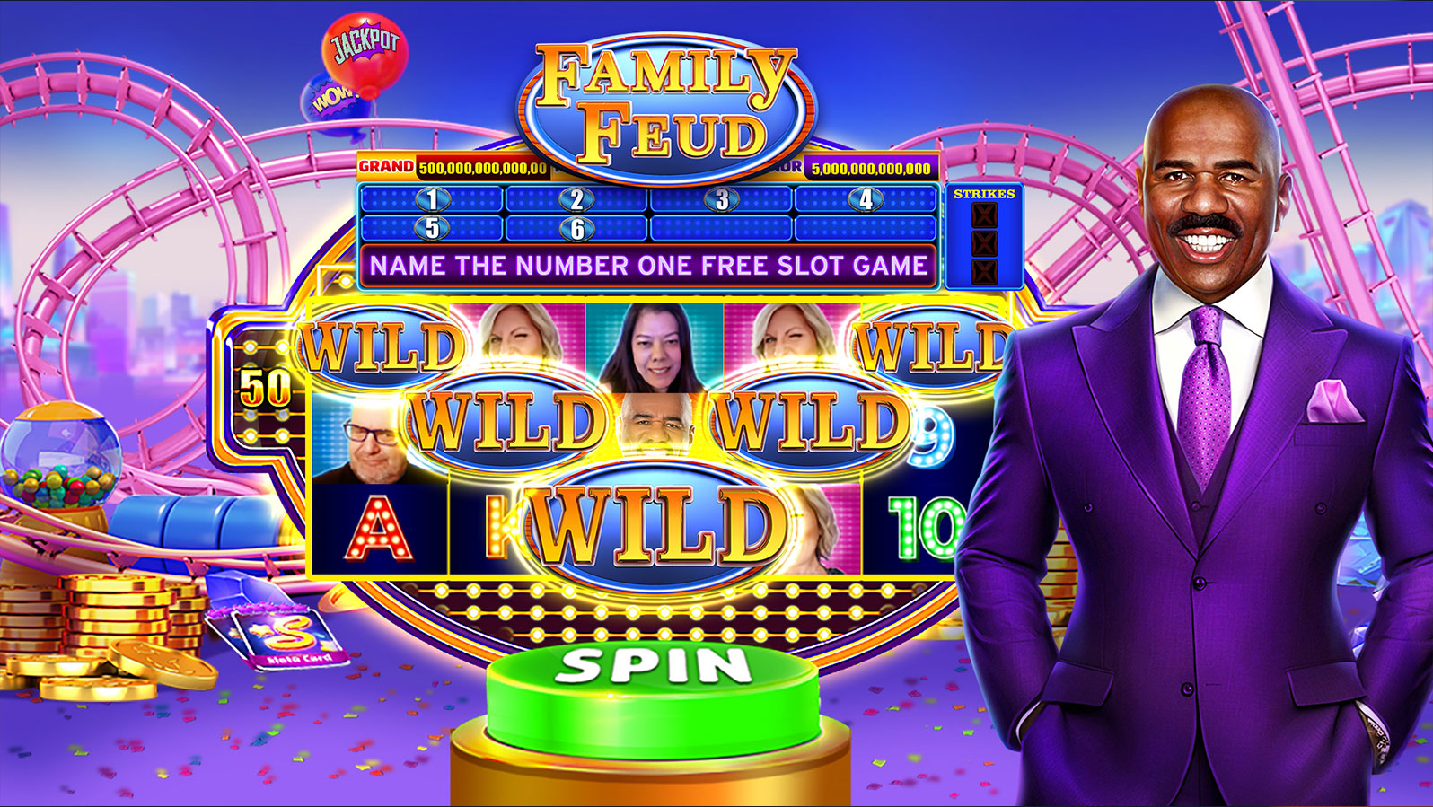 Play Family Feud for FREE on Slotomania!